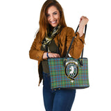 Clan Colville Crest Tartan Leather Tote Bag MT2029