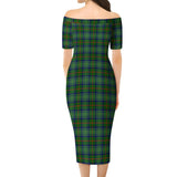 Clan Cranstoun Tartan Off Shoulder Lady Dress VD1015