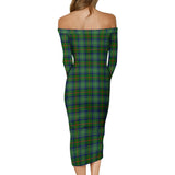 Clan Cranstoun Tartan Off Shoulder Lady Dress VD1015