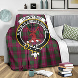 Clan Crawford Crest Tartan Blanket UC173