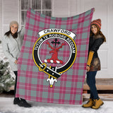 Clan Crawford Ancient Crest Tartan Blanket UC171