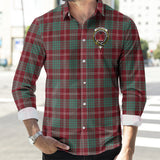 Clan Crawford Modern Crest Tartan Long Sleeve Shirt PC813