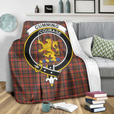 Clan Cumming Hunting Weathered Crest Tartan Blanket UC179