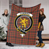 Clan Cumming Hunting Weathered Crest Tartan Blanket UC179