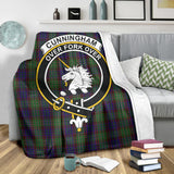 Clan Cunningham Hunting Crest Tartan Blanket UC184