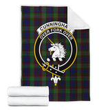 Clan Cunningham Hunting Crest Tartan Blanket UC184