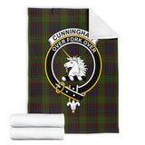 Clan Cunningham Hunting Modern Crest Tartan Blanket UC183