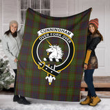 Clan Cunningham Hunting Modern Crest Tartan Blanket UC183