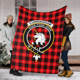 Clan Cunningham Modern Crest Tartan Blanket UC185