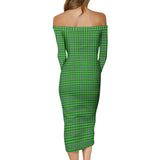 Clan Currie Tartan Off Shoulder Lady Dress VD997