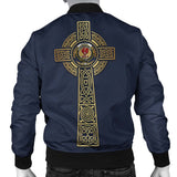 Clan Currie Tartan Bomber Jacket Golden Celtic Tree Of Life Style ZC76