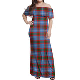 Clan Dalmahoy Tartan Off Shoulder Long Dress VL212