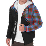 Clan Dalmahoy Crest Tartan Sherpa Hoodie Curve Style CE798