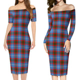 Clan Dalmahoy Tartan Off Shoulder Lady Dress VD996