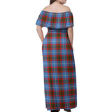 Clan Dalmahoy Tartan Off Shoulder Long Dress VL212