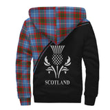 Clan Dalmahoy Crest Tartan Sherpa Hoodie Curve Style CE798