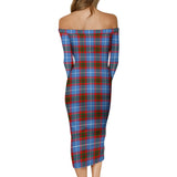 Clan Dalmahoy Tartan Off Shoulder Lady Dress VD996