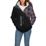 Clan Dalmahoy Crest Tartan Sherpa Hoodie Curve Style CE798