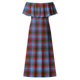 Clan Dalmahoy Tartan Off Shoulder Long Dress VL212