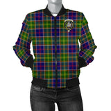 Clan Dalrymple Crest Tartan Bomber Jacket ZJ186