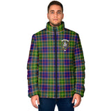 Clan Dalrymple Crest Tartan Padded Jacket RF186