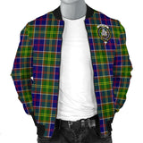 Clan Dalrymple Crest Tartan Bomber Jacket ZJ186