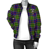 Clan Dalrymple Crest Tartan Bomber Jacket ZJ186