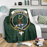 Clan Davidson Crest Tartan Blanket UC195