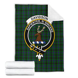 Clan Davidson Crest Tartan Blanket UC195