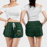 Clan Davidson Crest Tartan Womens Shorts NW1981