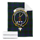 Clan Davidson Modern Crest Tartan Blanket UC192