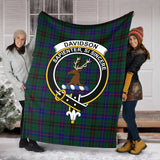 Clan Davidson Modern Crest Tartan Blanket UC192