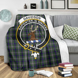 Clan Davidson of Tulloch Dress Crest Tartan Blanket UC193