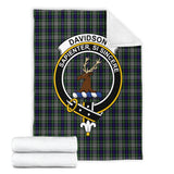 Clan Davidson of Tulloch Dress Crest Tartan Blanket UC193