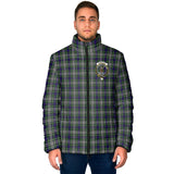 Clan Davidson of Tulloch Dress Crest Tartan Padded Jacket RF191