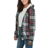 Clan Dennistoun Crest Tartan Sherpa Hoodie CT789