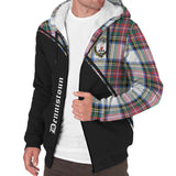 Clan Dennistoun Crest Tartan Sherpa Hoodie Curve Style CE790