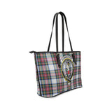 Clan Dennistoun Crest Tartan Leather Tote Bag MT1998