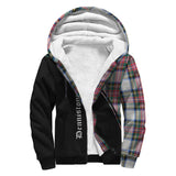 Clan Dennistoun Crest Tartan Sherpa Hoodie Curve Style CE790