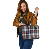 Clan Dennistoun Tartan Leather Tote Bag MT989