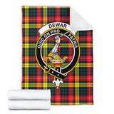 Clan Dewar Crest Tartan Blanket UC197