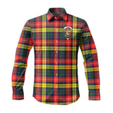 Clan Dewar Crest Tartan Long Sleeve Shirt PC788