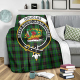 Clan Douglas Black Crest Tartan Blanket UC203