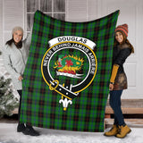 Clan Douglas Black Crest Tartan Blanket UC203