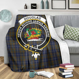 Clan Douglas Brown Crest Tartan Blanket UC204