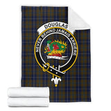 Clan Douglas Brown Crest Tartan Blanket UC204