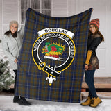 Clan Douglas Brown Crest Tartan Blanket UC204