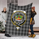 Clan Douglas Grey Crest Tartan Blanket UC207