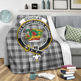 Clan Douglas Grey Modern Crest Tartan Blanket UC206