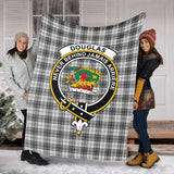 Clan Douglas Grey Modern Crest Tartan Blanket UC206